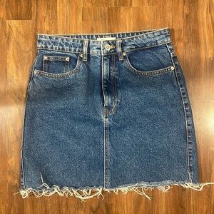 Zara TRF dark denim skirt.